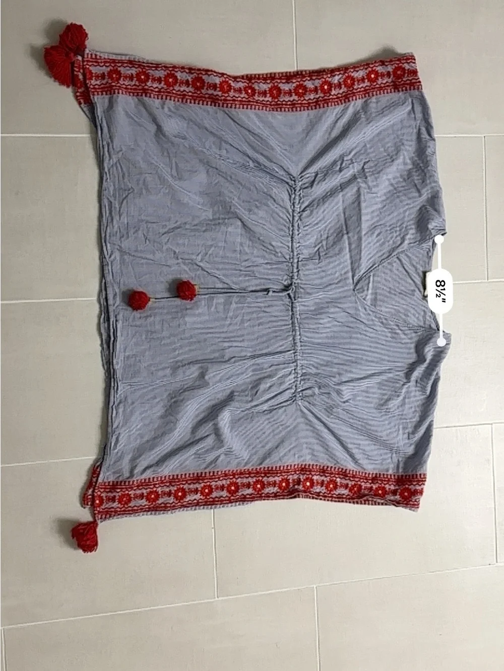 Tory Burch XS swimsuit, (open to offers) cover-up Light Blue with Red Embroidere